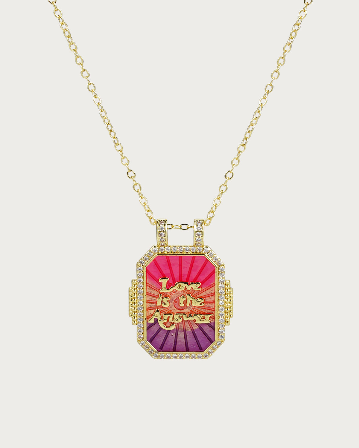Tarot Card Golden Pendant Necklace