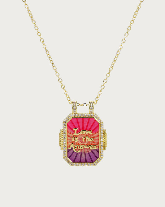 Tarot Card Golden Pendant Necklace