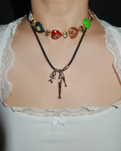 Bblythe Fish Pendant Cord Necklace