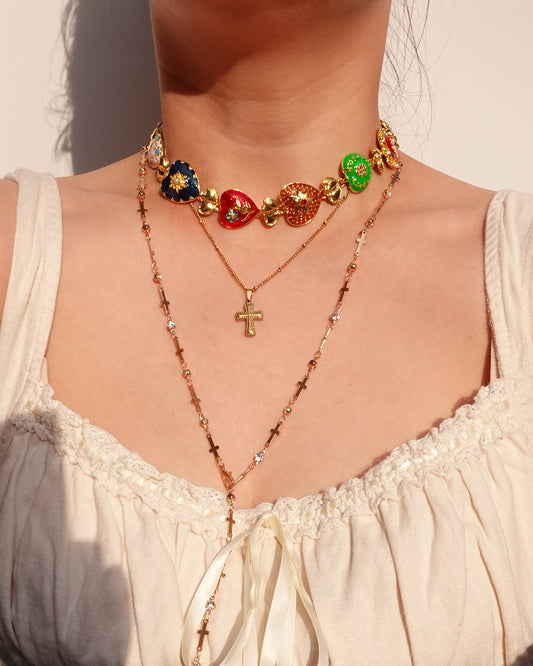 Mini Cross Golden Pendant Necklace