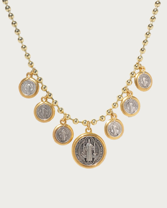 Virgin Mary Golden Pendant Necklace