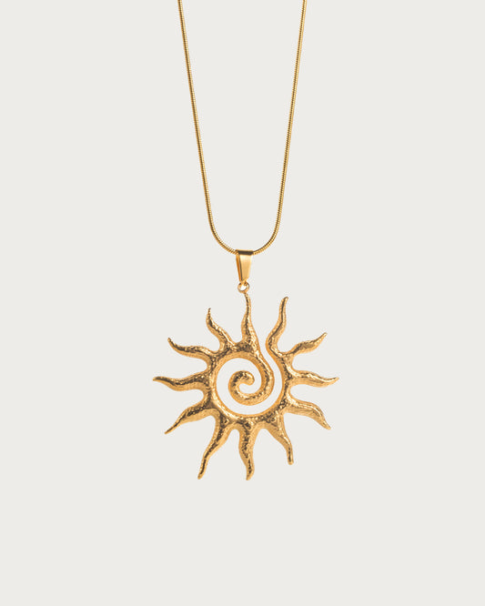 Sun Golden Pendant Necklace
