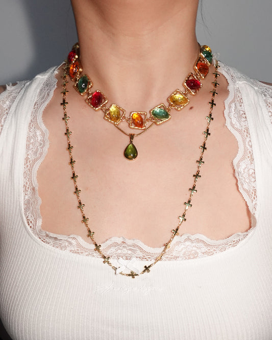 Dainty Cross Link Golden Necklace