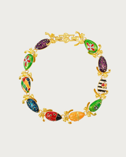 Collar dorado de esmalte retro de Joan Rivers