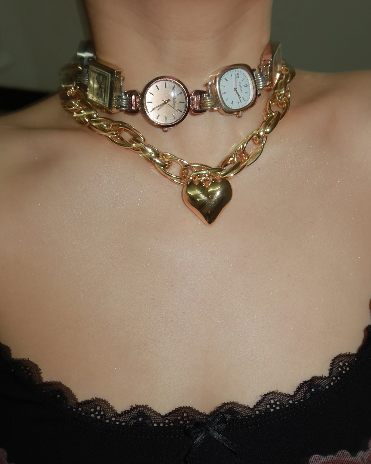 Atalanta Five Watch Faces Choker Necklace