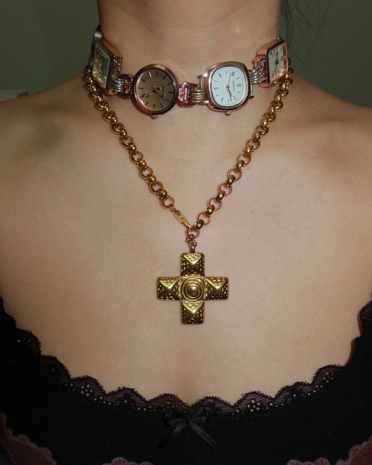 Atalanta Five Watch Faces Choker Necklace