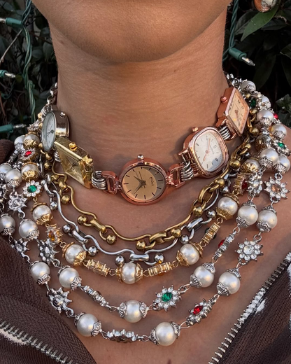 Atalanta Five Watch Faces Choker Necklace