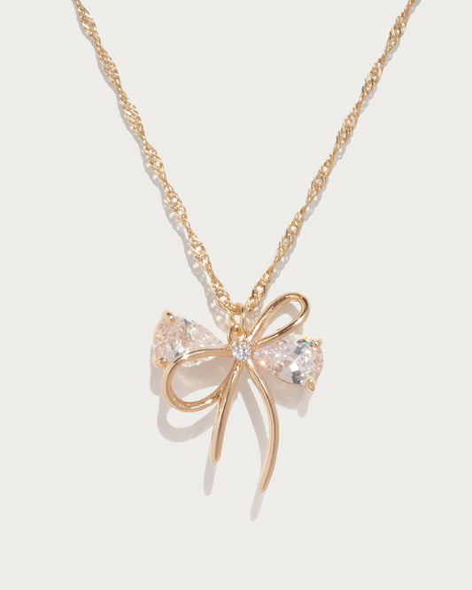 Coquette Ribbon Golden Necklace