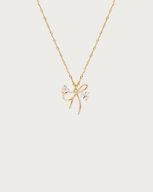 Coquette Ribbon Golden Necklace