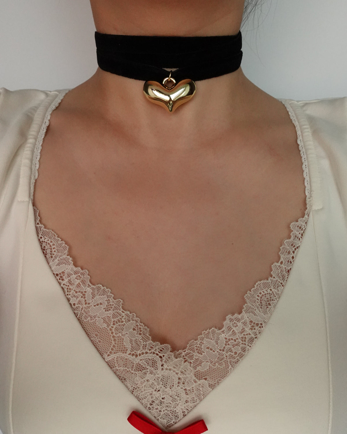 Collar con colgante de corazón de plata