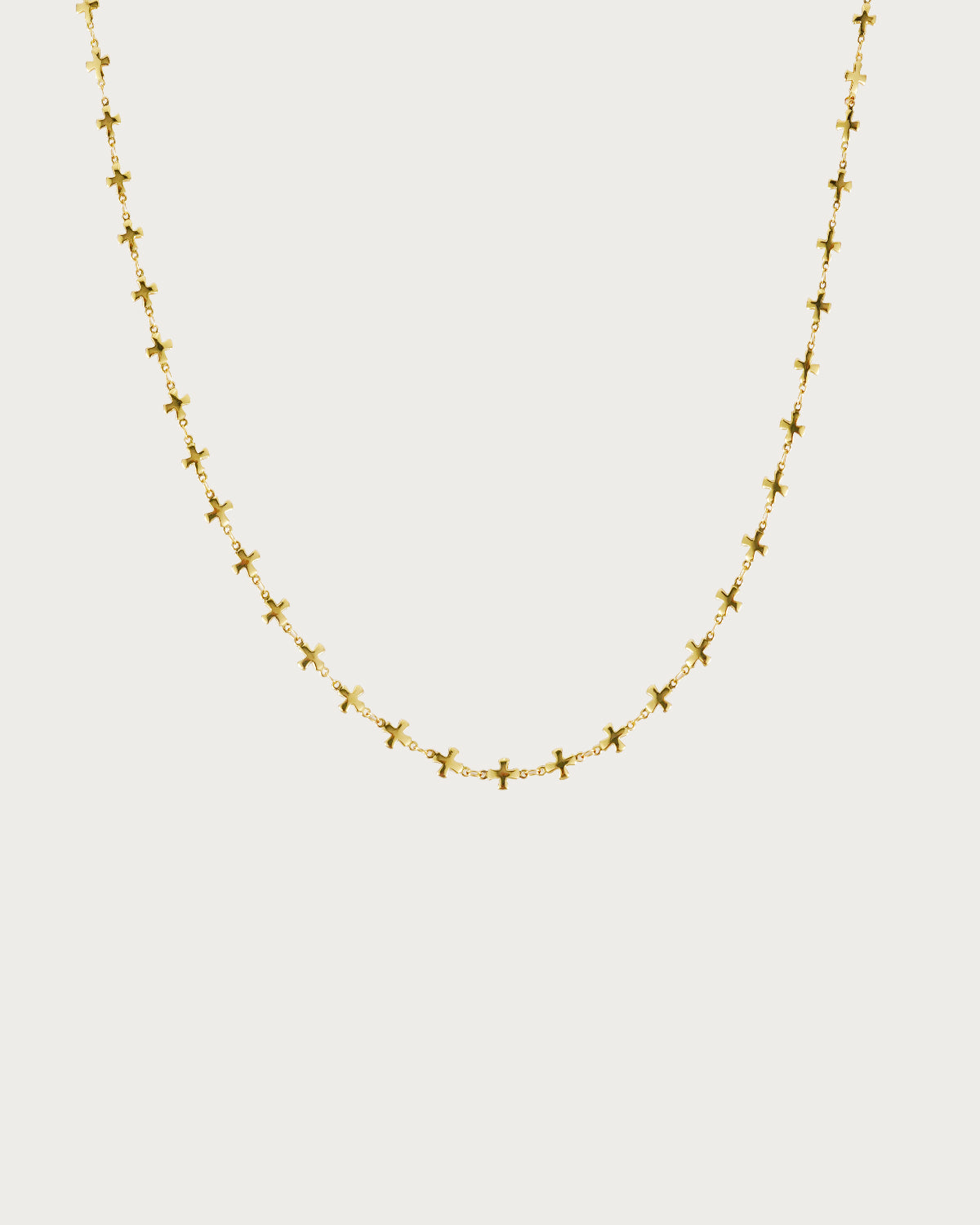 Dainty Cross Link Golden Necklace
