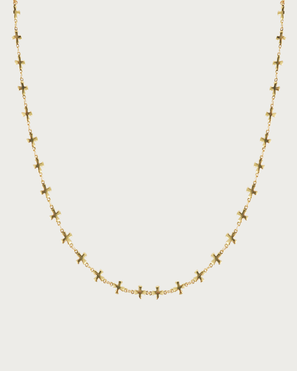Marian Dainty Cross Link Golden Necklace