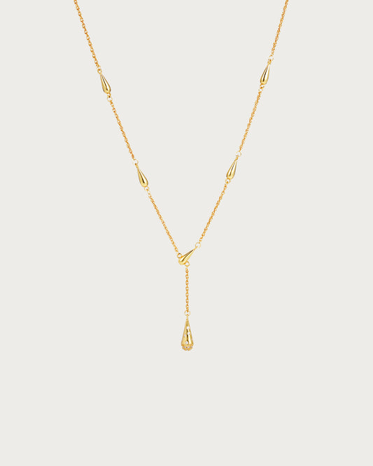 Lariat Necklace Golden Y Necklace