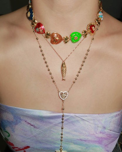 Rosemary Fish Golden Pendant Necklace