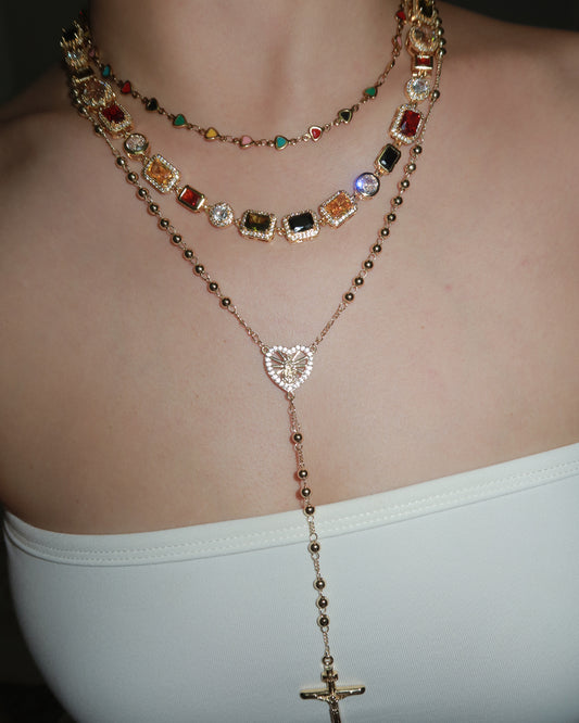 Mona Vintage Luxury Square Golden Necklace