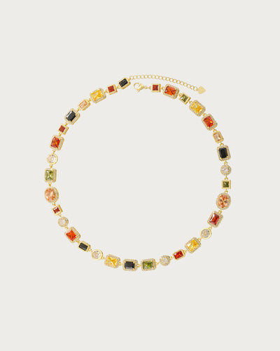 Mona Vintage Luxury Square Golden Necklace