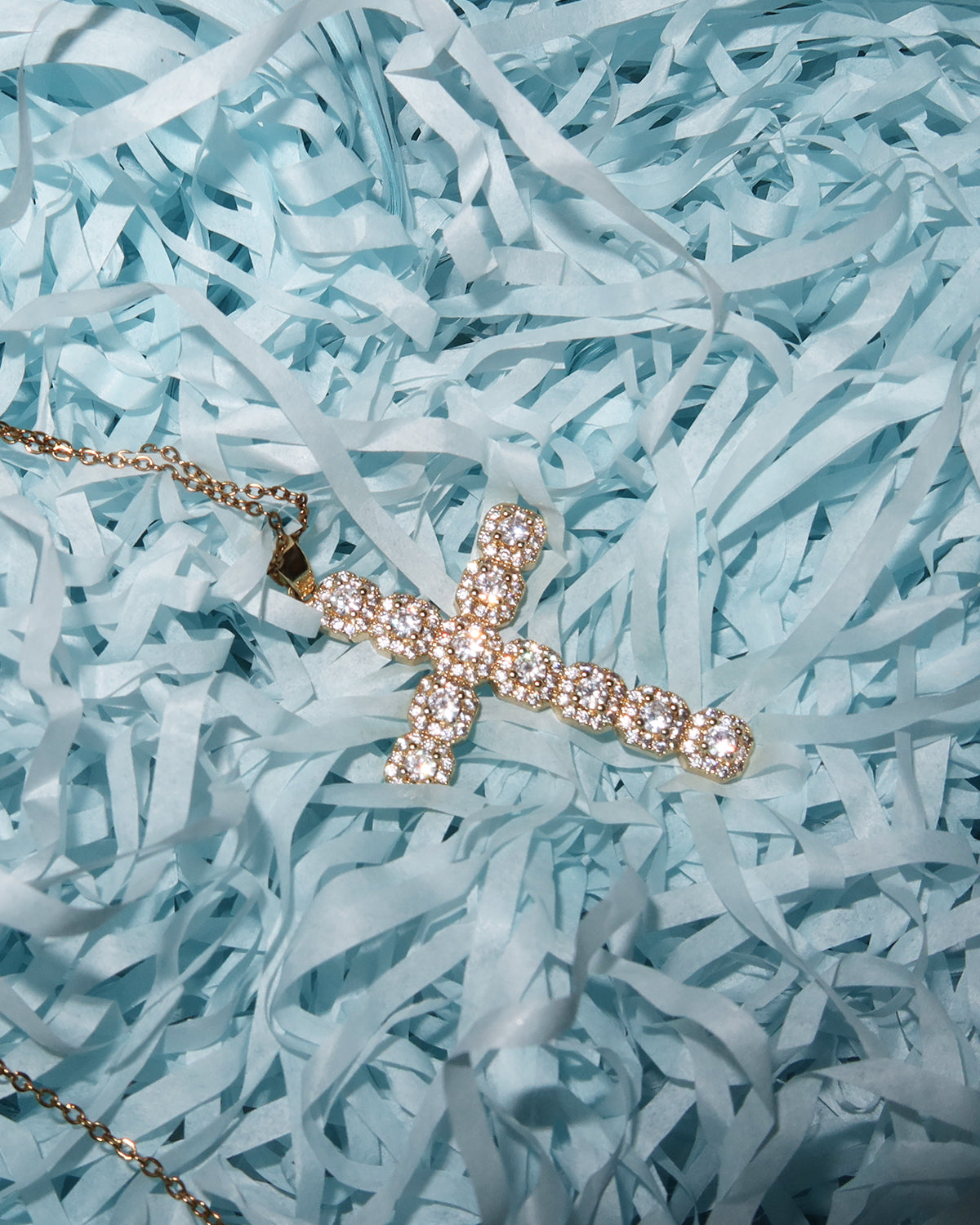 Ann Cross Golden Pendant Necklace