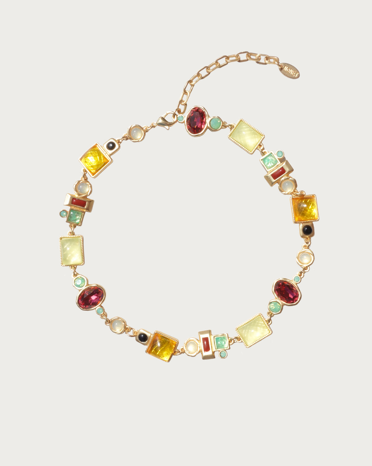 April Vintage Geometry Golden Necklace