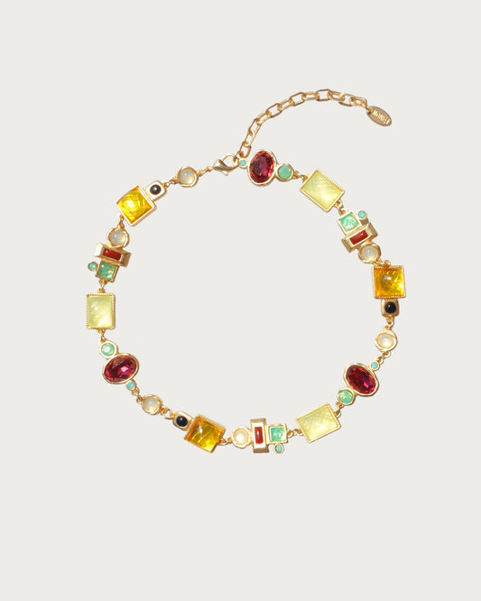 April Vintage Geometry Golden Necklace