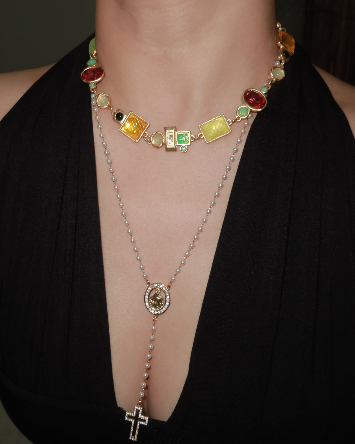 April Vintage Geometry Golden Necklace