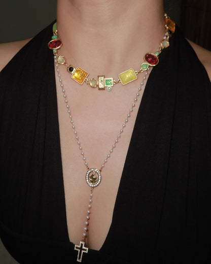 April Vintage Geometry Golden Necklace