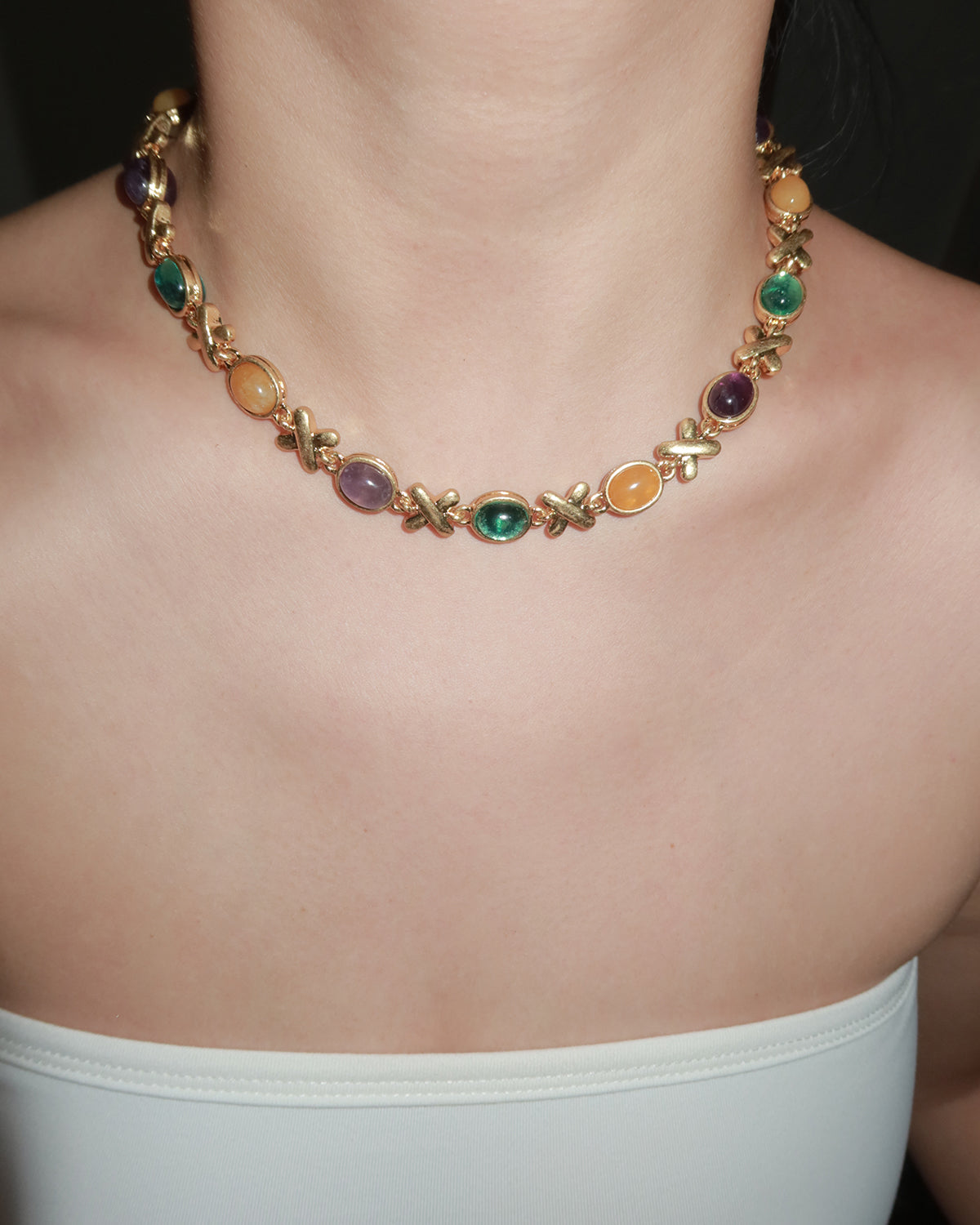 Ashley Unique Candy Golden Chain Necklace