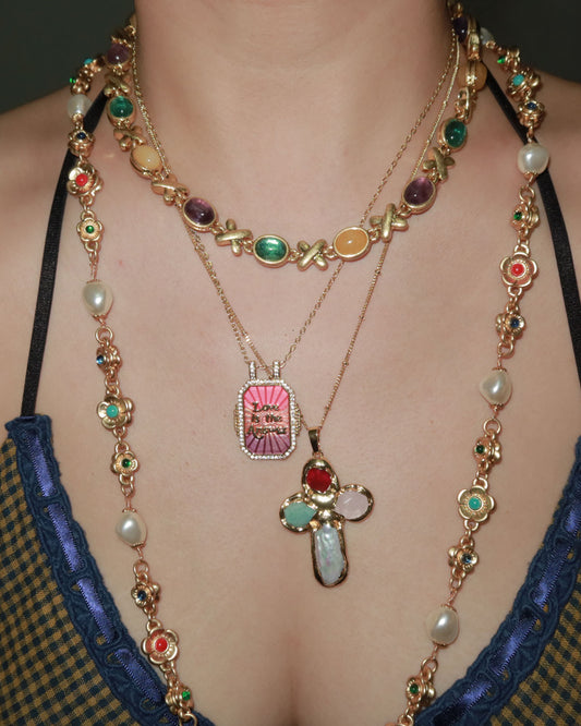 Belen Tarot Card Golden Pendant Necklace(4 Colors)