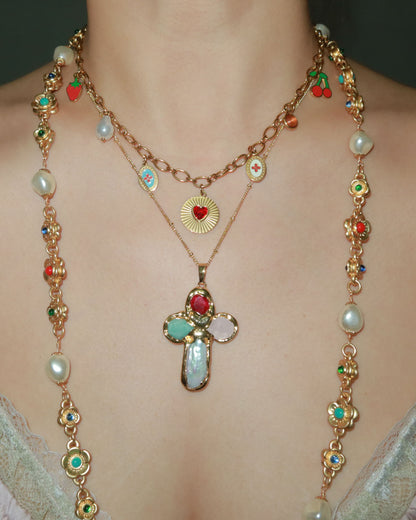 Emma Fruit Strand Golden Pendant Necklace