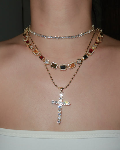 Mona Vintage Luxury Square Golden Necklace