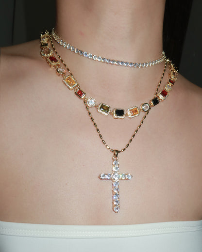 Mona Vintage Luxury Square Golden Necklace
