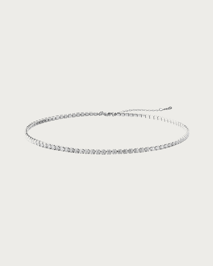 Alva Sparkling Circle Chocker Tennis Necklace(2 Colors)