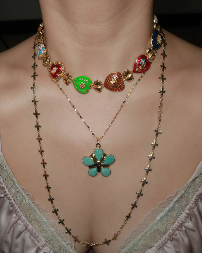Marian Dainty Cross Link Golden Necklace