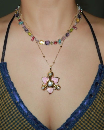 Aaliyah Candy Crystal Silver Necklace