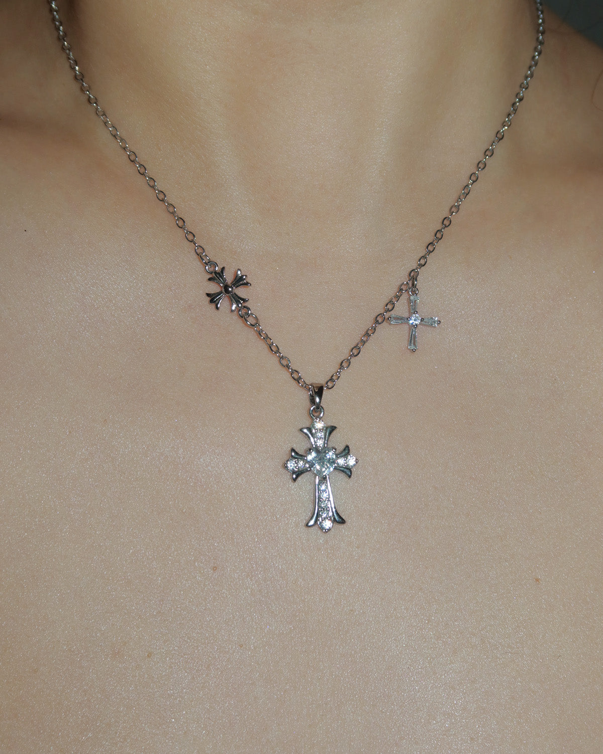Kristin Vintage Cross Pendant Necklace