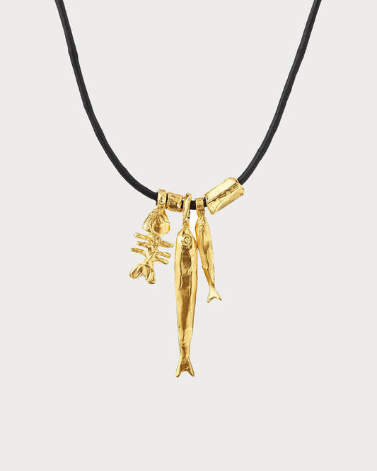 Bblythe Fish Pendant Cord Necklace