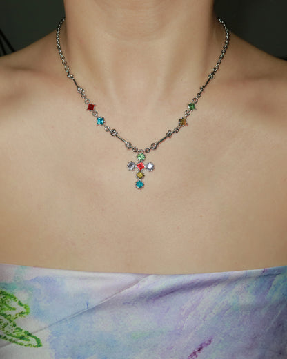 Eden Colorful Cross Pendant Necklace