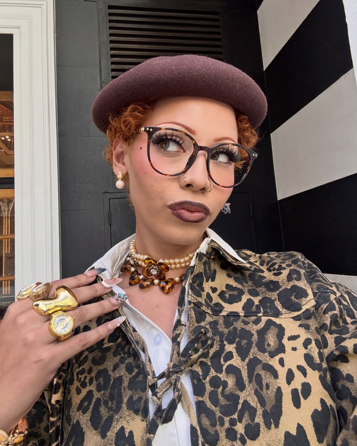 Florence Leopard & Rose Necklace Set