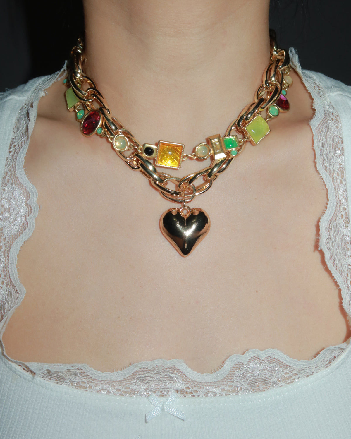 Karen Heart Golden Necklace