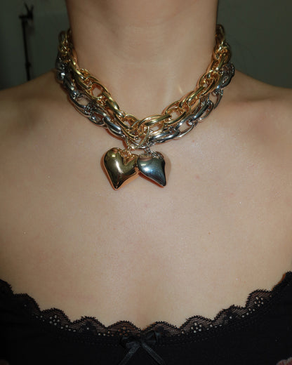 Karen Heart Silver Necklace