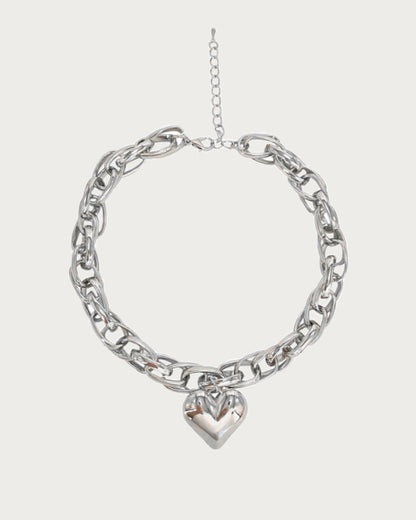 Karen Heart Silver Necklace