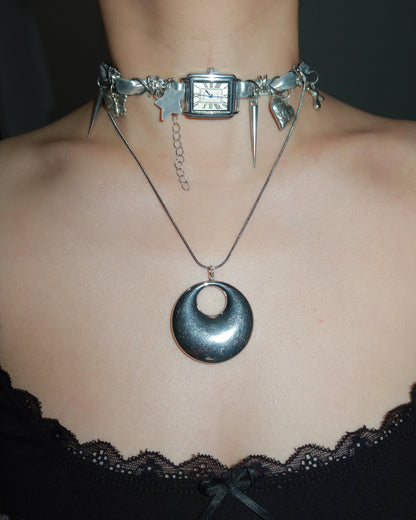 Olga Chunky Silver Nugget Necklace