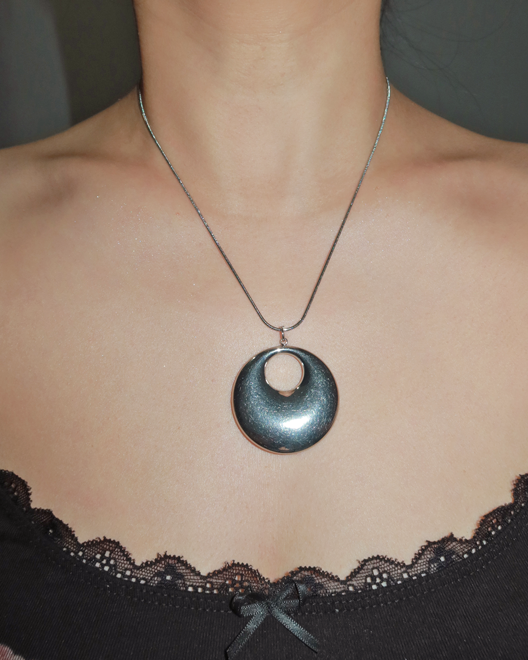 Olga Chunky Silver Nugget Necklace