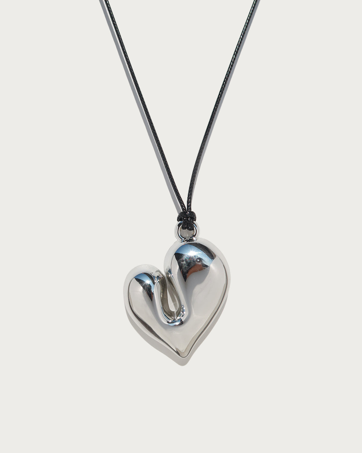 Zona Irregular Heart Silver Pendant Necklace