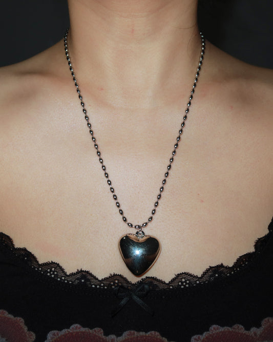 Violet Heart Silver Pendant Necklace
