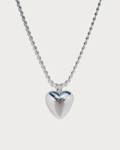 Violet Heart Silver Pendant Necklace