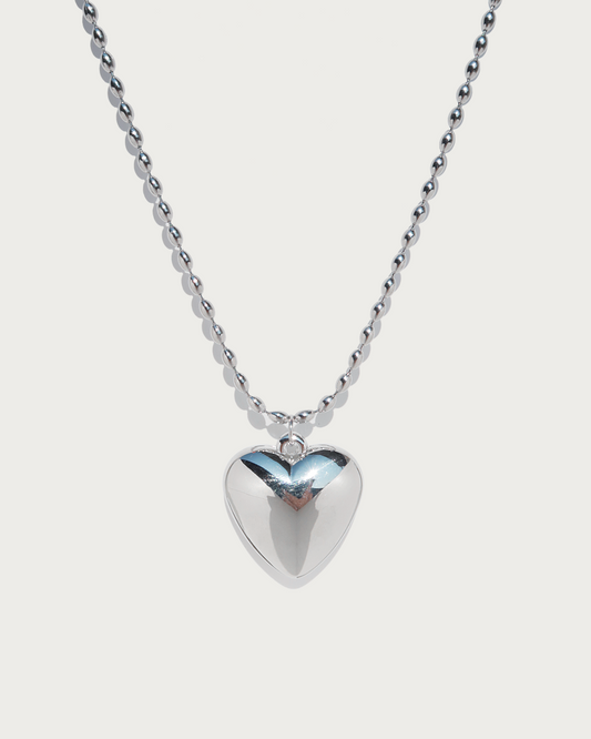 Violet Heart Silver Pendant Necklace
