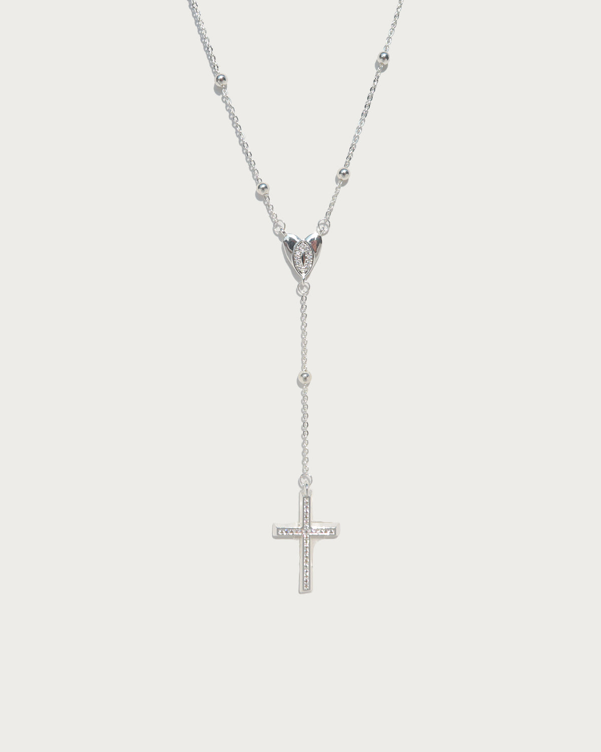 Julia Heart Cross Silver Pendant Necklace