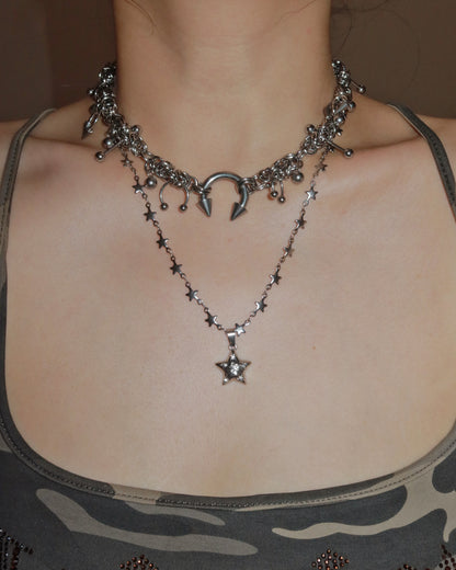Starlit Wishes Silver Star Pendant Necklace