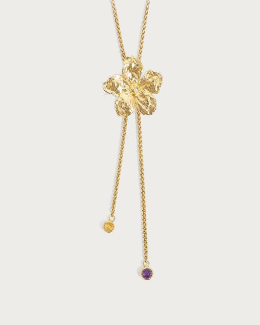 Afra Floral Golden Necklace