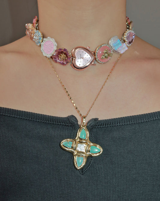 Brook Lucky Clock Necklace